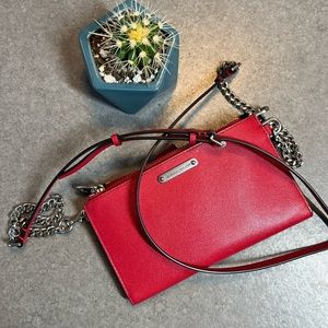 Rebecca Minkoff Red Leather Wallet Crossbody Purse